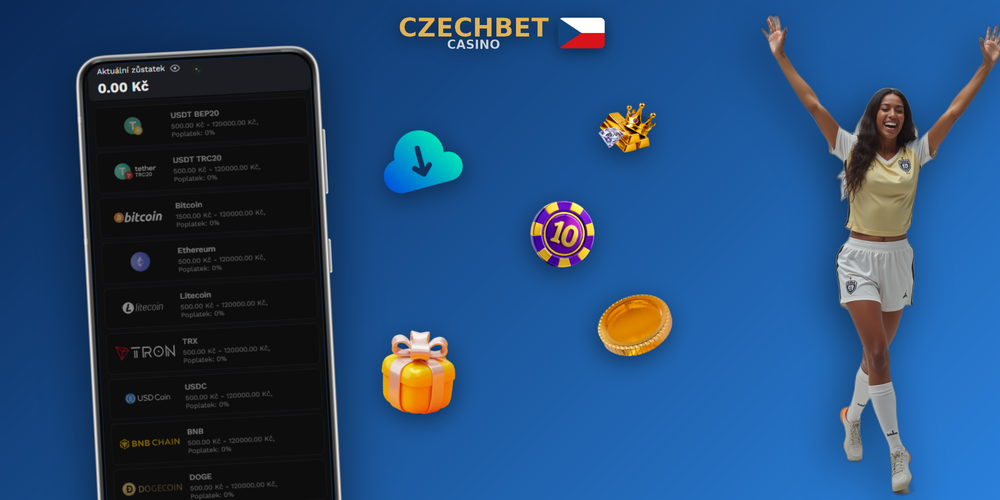 Pokladna Czechbet Casino s výběrem přes Skrill a zadanou částkou v CZK