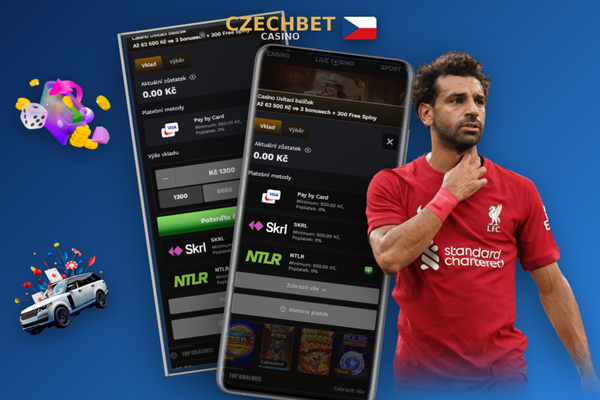 Zadání promo kódu pro aktivaci uvítacího bonusu při vkladu v Czechbet Casino