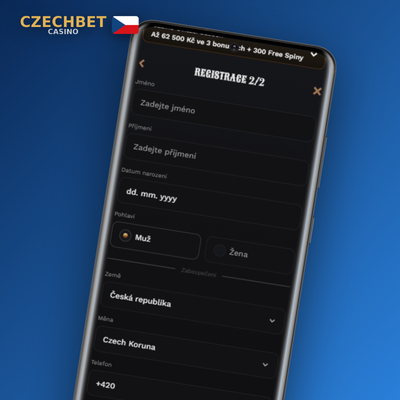 Jak se zaregistrovat v Czechbet Casino přes telefon pomocí SMS kódu