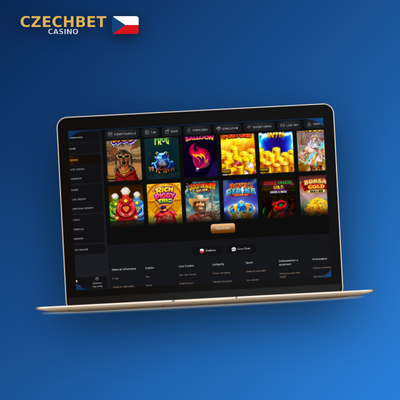 Rozhraní sportsbooku Czechbet Casino na počítači – fotbalové kurzy a otevřený tiket